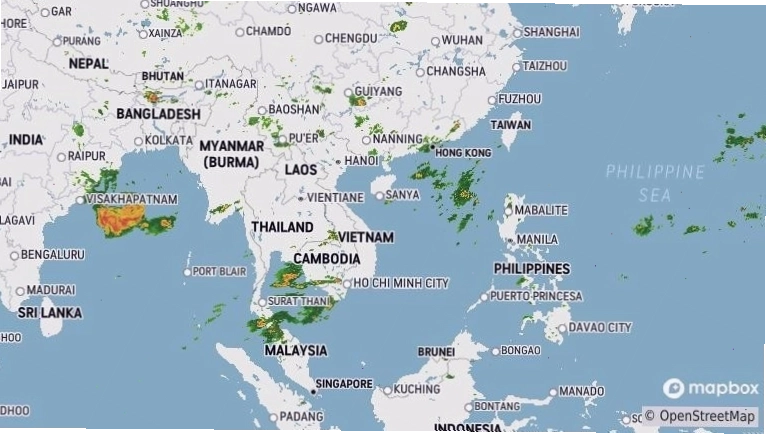 Rađa khí tượng theo dõi mây và mưa tại khu vực Đà Nẵng
