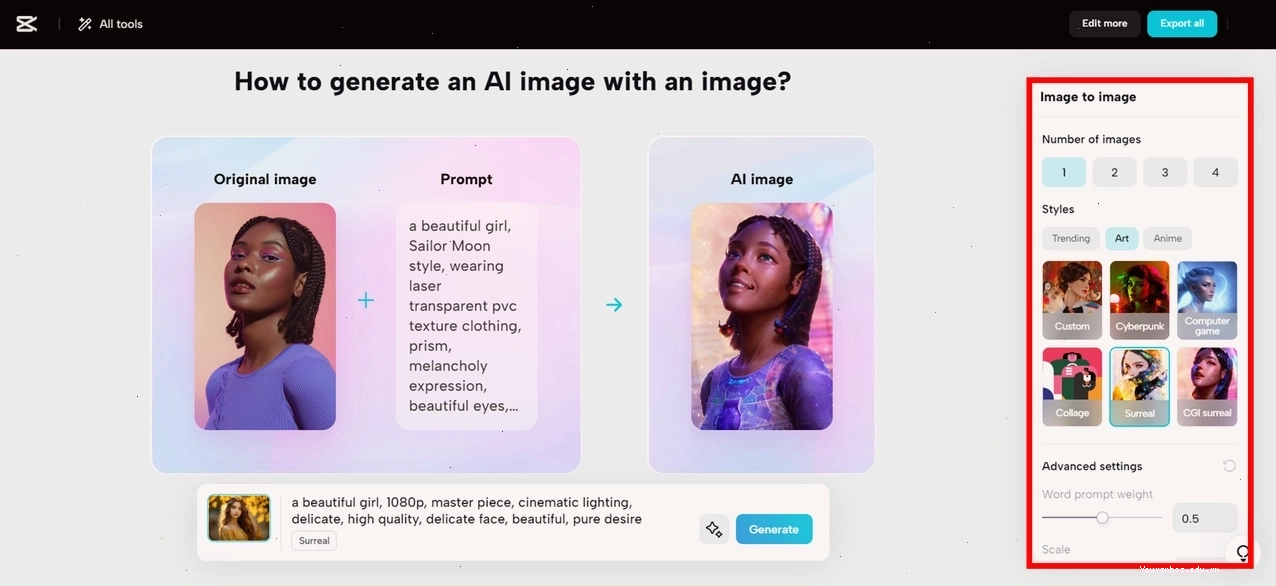generate AI photo chuyên nghiệp