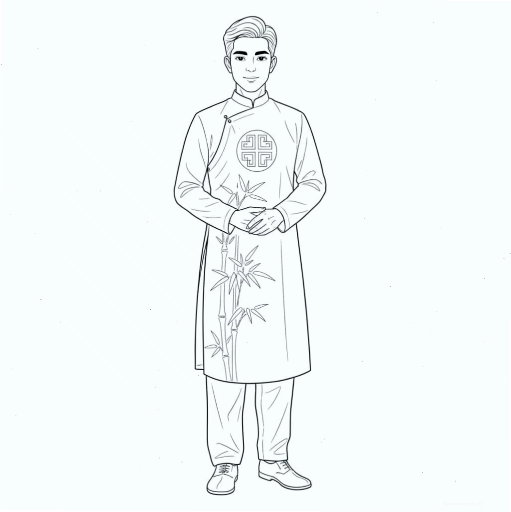 tranh tô màu các loại trang phục truyền thống chiến binh Samurai