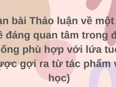 Soạn bài Thảo luận về một vấn đề đáng quan tâm trong đời sống phù hợp với lứa tuổi (được gợi ra từ tác phẩm văn học) Phần 2 Ngữ văn 9 tập 1 Kết nối tri thức