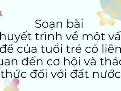 Soạn bài Thuyết trình về một vấn đề của tuổi trẻ có liên quan đến cơ hội và thách thức đối với đất nước - Cánh diều 12