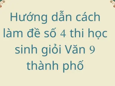 Hướng dẫn cách làm đề số 4 thi học sinh giỏi Văn 9 thành phố