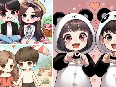 Avatar đôi chibi cute ngộ nghĩnh giúp tình yêu thêm lãng mạn