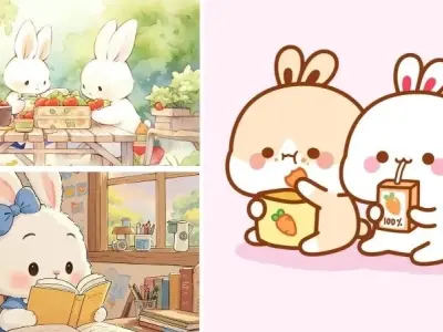 Con thỏ chibi cute cho những ai yêu phong cách ngọt ngào