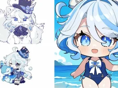 Loạt ảnh Furina chibi tinh nghịch đốn tim người xem