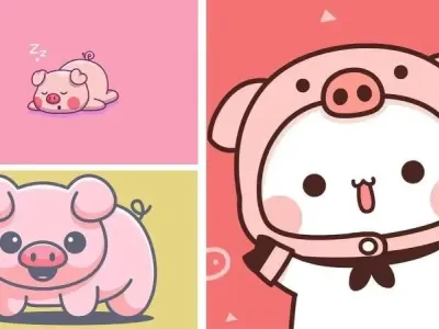 Hình ảnh heo cute chibi siêu dễ thương và ngộ nghĩnh
