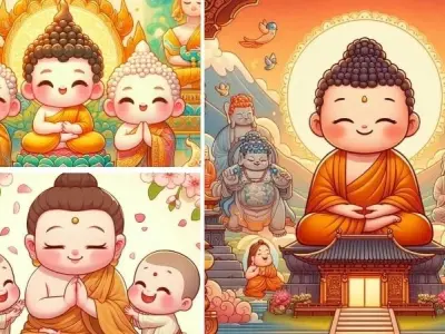 Bộ ảnh phật chibi đưa bạn vào thế giới an yên đầy màu sắc