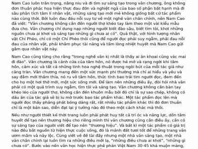 Bình luận quan niệm văn chương không cần đến những người thợ khéo tay