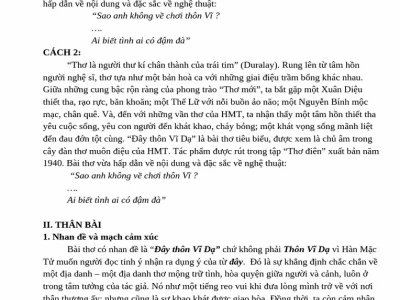 Phân tích bài thơ "Đây thôn Vĩ Dạ" của Hàn Mặc Tử lớp 11
