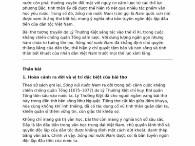 Phân tích bài thơ Sông núi nước Nam của Lý Thường Kiệt
