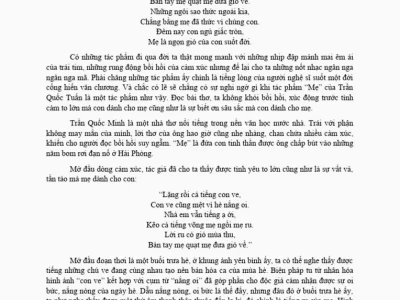 Phân tích chi tiết bài thơ Mẹ của Trần Quốc Minh
