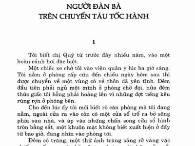 Phân tích chiều sâu tác phẩm người đàn bà trên chuyến tàu tốc hành