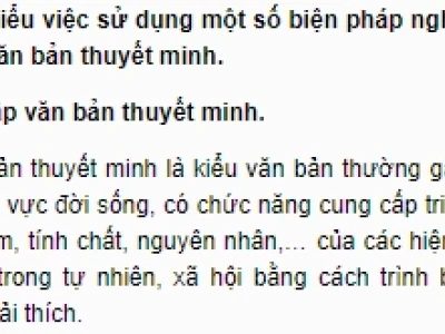 Soạn văn 9: Sử dụng biện pháp nghệ thuật trong văn bản thuyết minh