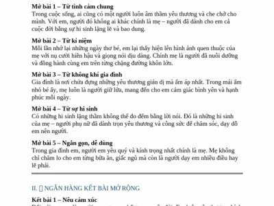 Viết mở bài và kết bài cho bài văn tả người lớp 5