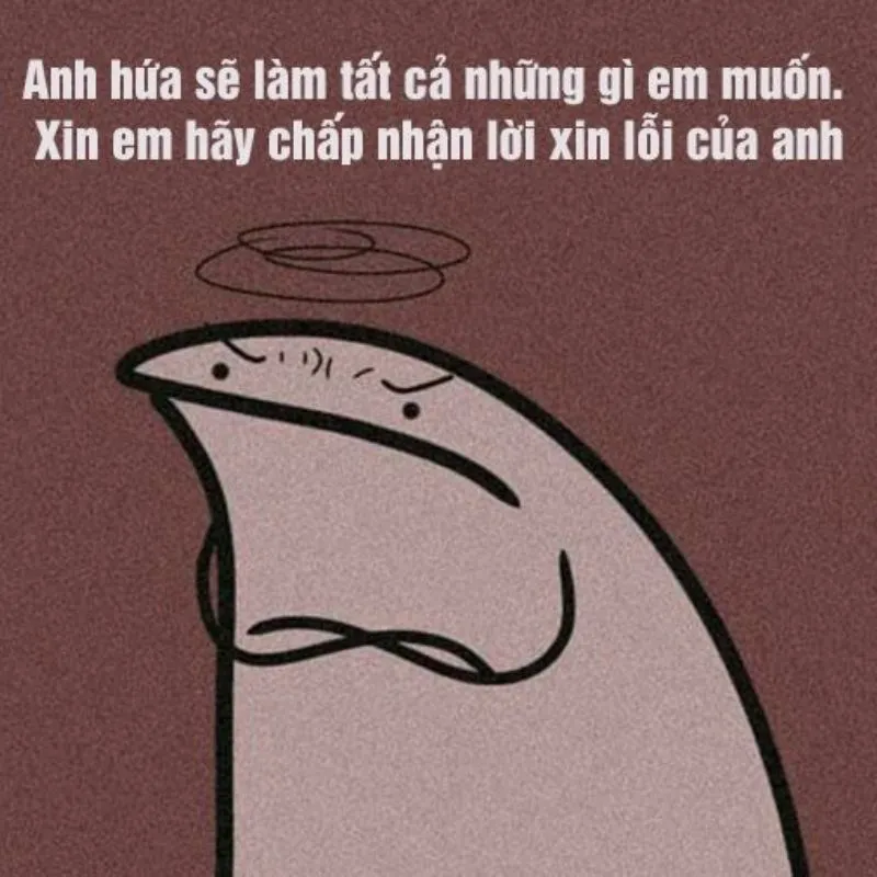 Hình meme xin lỗi dễ thương giúp bạn làm lành nhanh chóng và hiệu quả