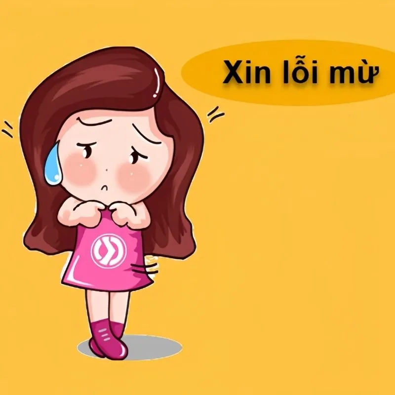 Meme xin lỗi mà giúp bạn thể hiện sự hối lỗi một cách nhẹ nhàng và dễ thương